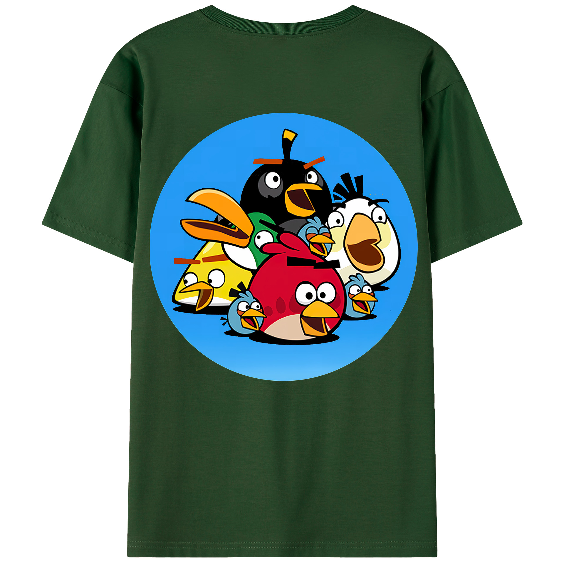 （画像用） Angry Birds アングリーバード 綿100％半袖Tシャツ（背面プリント）